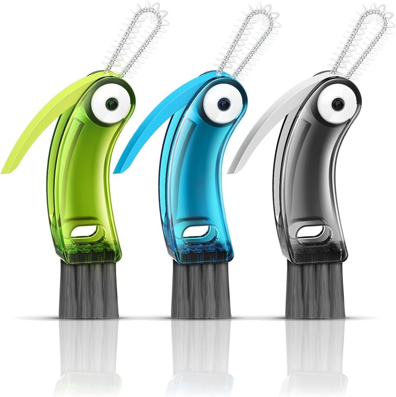 Fwomucl 3 in 1 Cup Lid Cleaning Brush 3 PCS - Home Kitchen Multifunctional Cleaning Brush Set, Gap Cleaner Brushs and Portable Travel Bottle Lid Cleaner Tools (Multicolor) - Image 1